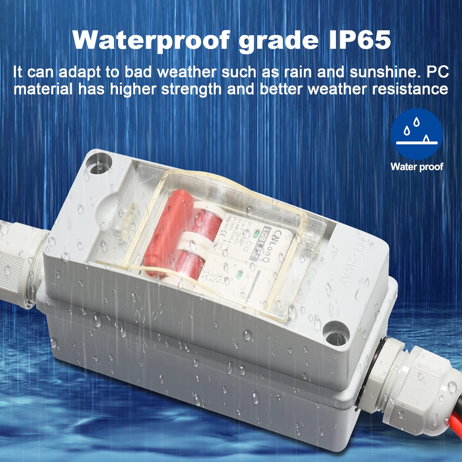 Interruttore Disconnessione CC BuyWeek Per Impianti Fotovoltaici - 2P, 500V 32A - IP66 Impermeabile - Scatola Di Giunzione Solar - Foto 7