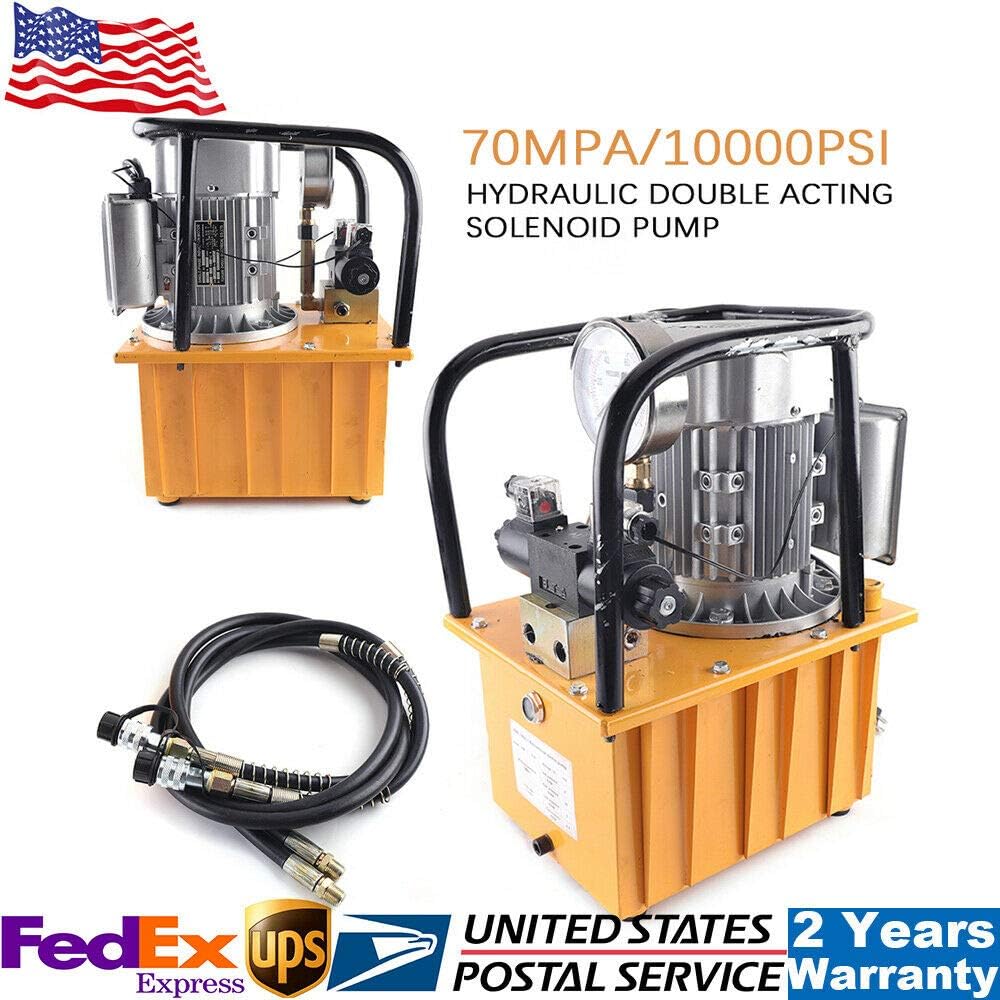 Electric Hydraulic Pump 10152 PSI Hydraulic Electric Pump 750W 7L Manual Valve Hydraulic Power Pack Cylinder Hydrafore Pump 110V