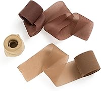 Vista 6 de Ling's moment Cinta de satén de seda, 6.7 yardas (blanco/beige) para envolver regalos, bodas, ramos florales, decoración de fiestas, cintas