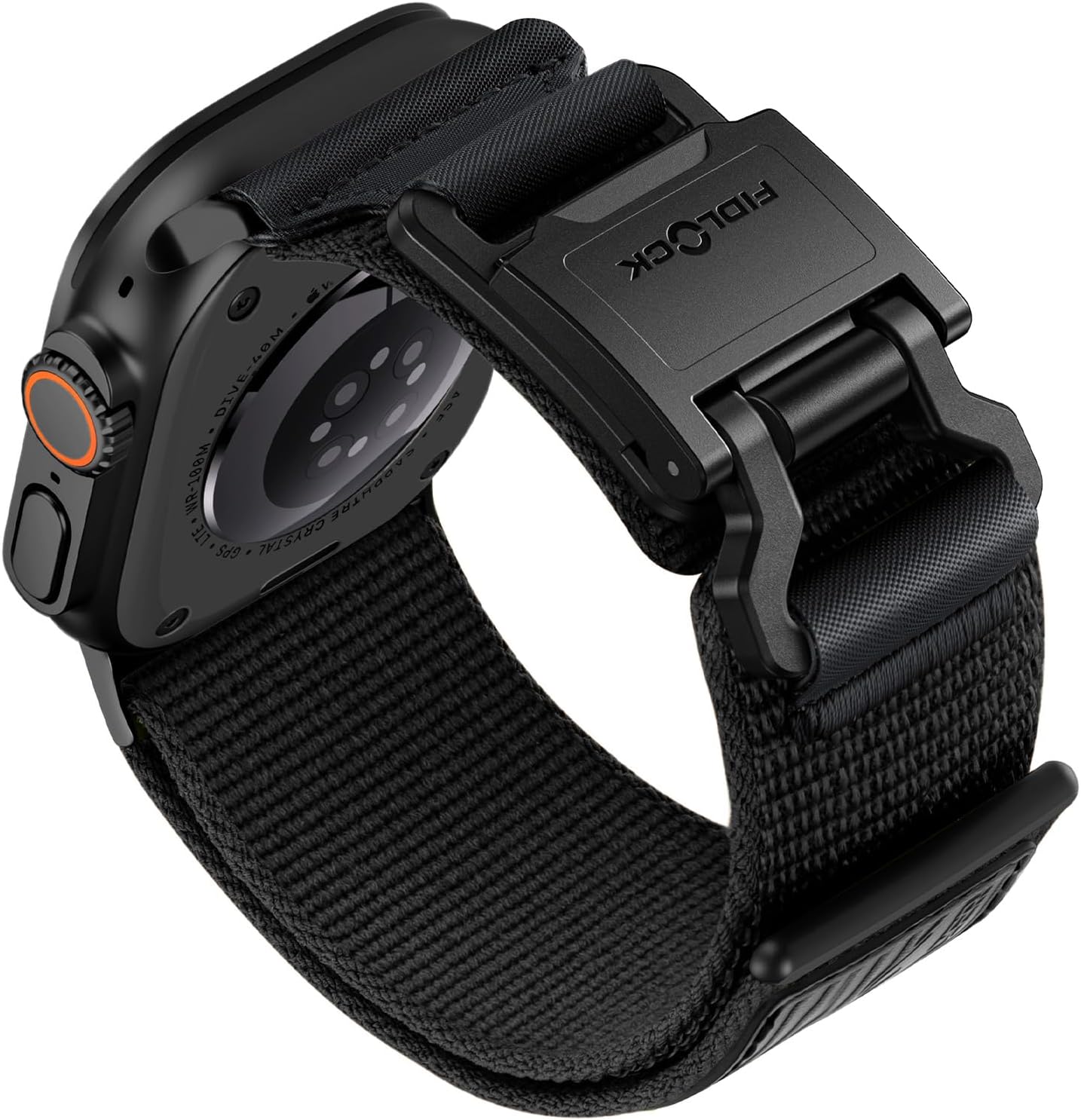 Bandletic Compatible with Apple Watch Ultra 2 / Ultra 3 Bands for Men, Wide Braided Nylon Sport Band with Magnetic Fidlock Hook Buckle for iWatch 49mm, Series 11/10 46mm, 9/8/7 45mm, SE/6/5/4 44mm Black Large(7.1"-8.5") 49/46/45/44mm