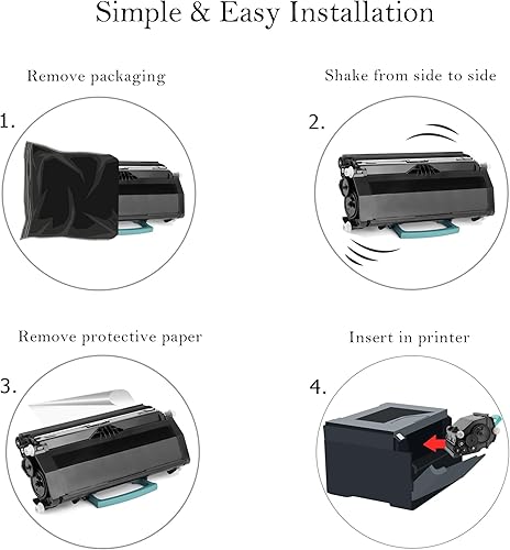 Miniatura 5 de Cartlee 1 cartucho de tóner láser negro de alto rendimiento compatible con impresoras Dell 2330, 2330D, 2330DN, 2350, 2350D, 2350DN 330-2650, tinta
