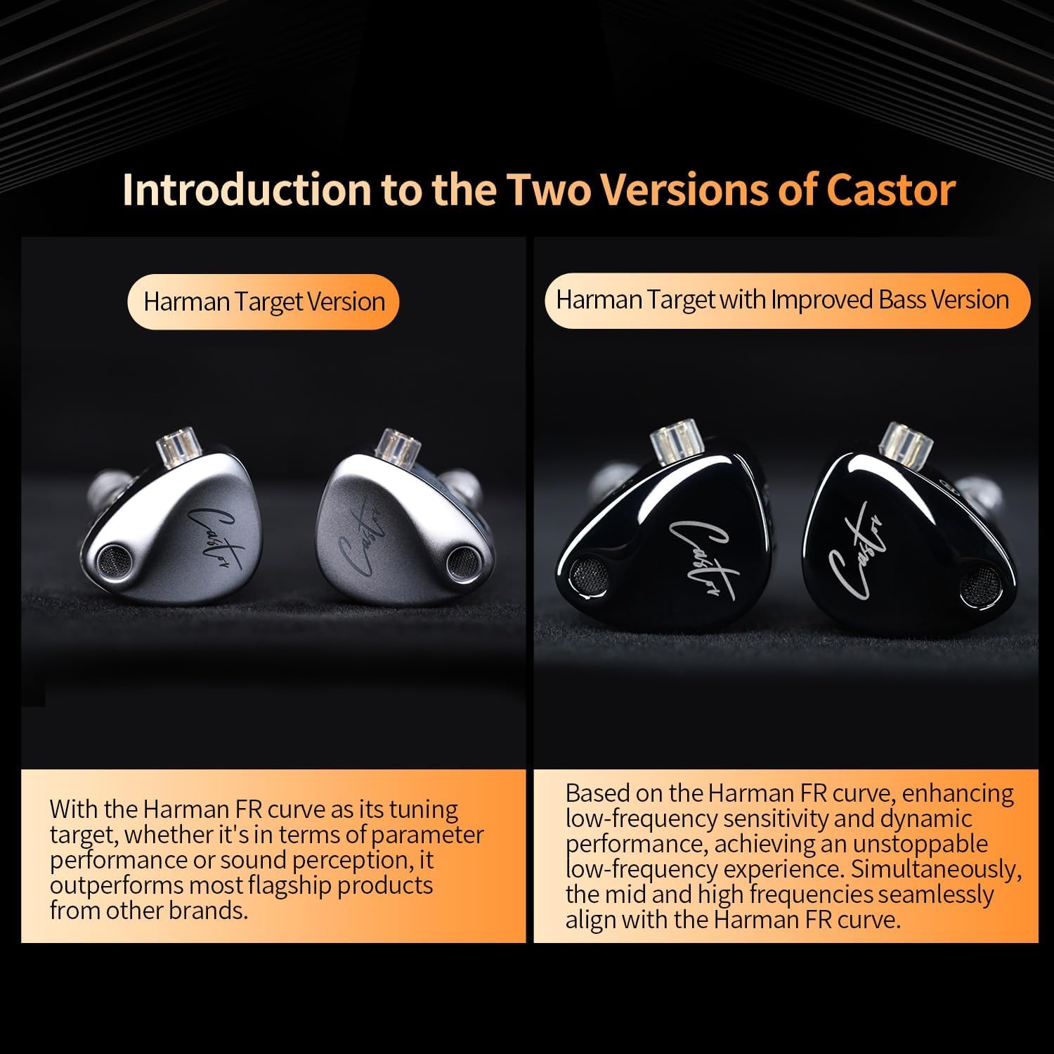 keephifi KZ Castor KZ in Ear Monitor KZ ecouteurs Filaire Intra-Auriculaires HiFi 2DD IEM,Cible Harman avec Basses améliorées, 4 commutateurs de réglage, câble détachable 2 Broches(Super Bass)