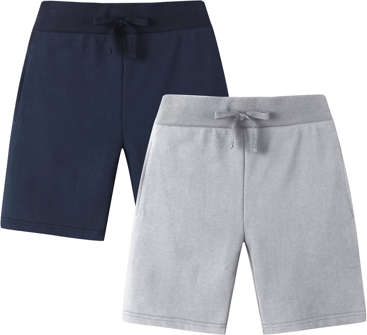 Toddler Boys Pull-on Knit Shorts, Solid Color Soft Sweat Shorts with Drawstring