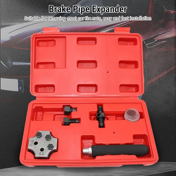 CHICIRIS Brake Line Flaring Tool Kit, Steel Aluminum Alloy 45 SAE Double Flaring, Compact Portable Removable Die Tool for Mechanics Automotive Brake Line Repairs Tight Spaces