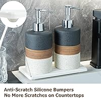 Vista 7 de Ceramic Dish Soap Dispensers Set(2 Pack), Hand, Dish, Shower Soap Dispenser for Kitchen Sink & Bathroom, Includes Stainless Steel Pump, Silicone