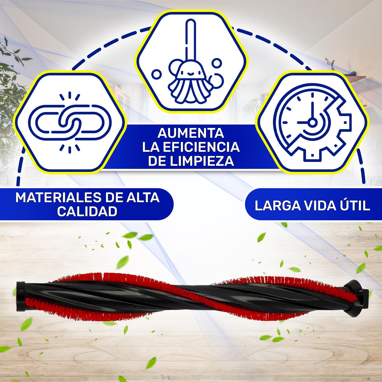 MONTERAL Rollo Cepillo Aspiradora con Código Original SS-2230002457 para Rowenta X-Force Flex 8.60 - Garantía de 10 Años