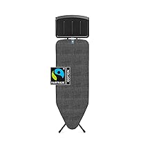 Brabantia – Ironing Board C – Extra Large Steam Iron Rest – Adjustable in Height – Non-Slip Rubber Feet – Cotton Cover with Foam Layer – Foldable XL Unit – Black Denim – Size C (124 x 45cm)