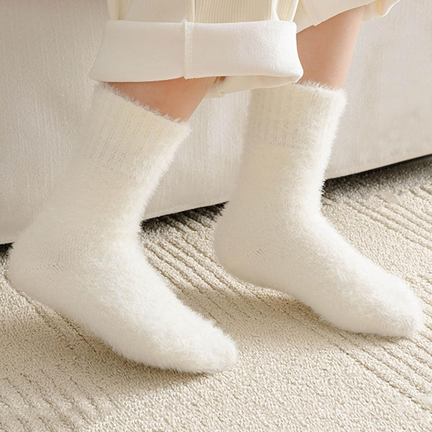 Stockings Warm Thickened Children Fashion Comfortable Patterned Solid Color Socks for Autumn and Winter Daily