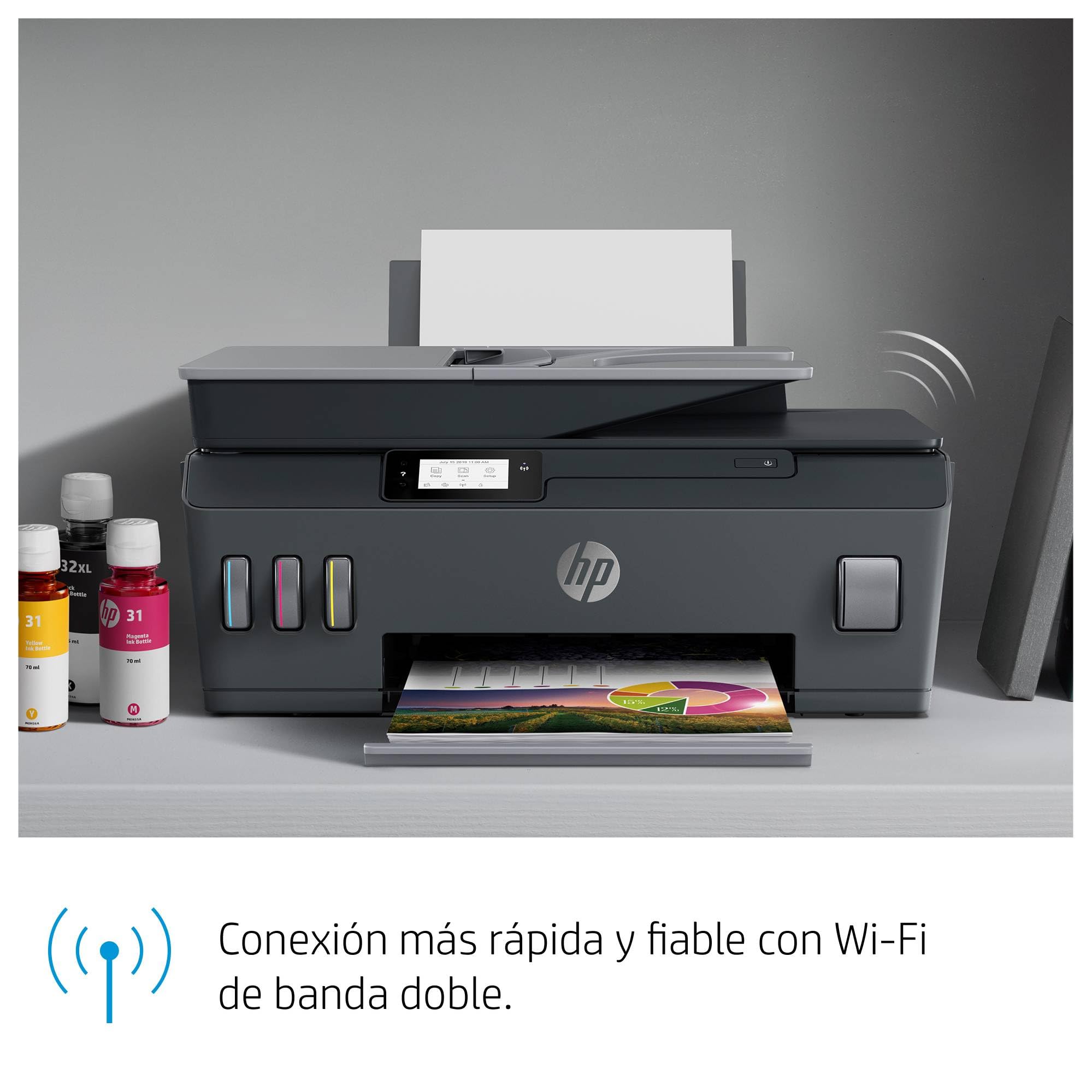 HP Smart Tank Plus 655 Y0F74A - Impresora A4 Multifunción con Deposito de Tinta Recargable, Impresión a Color, Escaner, Copiadora, Fax, Wi-Fi, Smart App, Negro