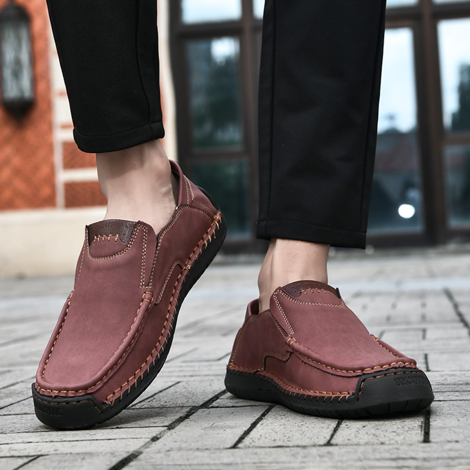 Generisch Buty do stroju ludowego, ślubne, do stroju bawarskiego, dla mężczyzn, o wyglądzie partnerskim, eleganckie pantofle, buty do noszenia na co dzień, płaskie, klasyczne pantofle