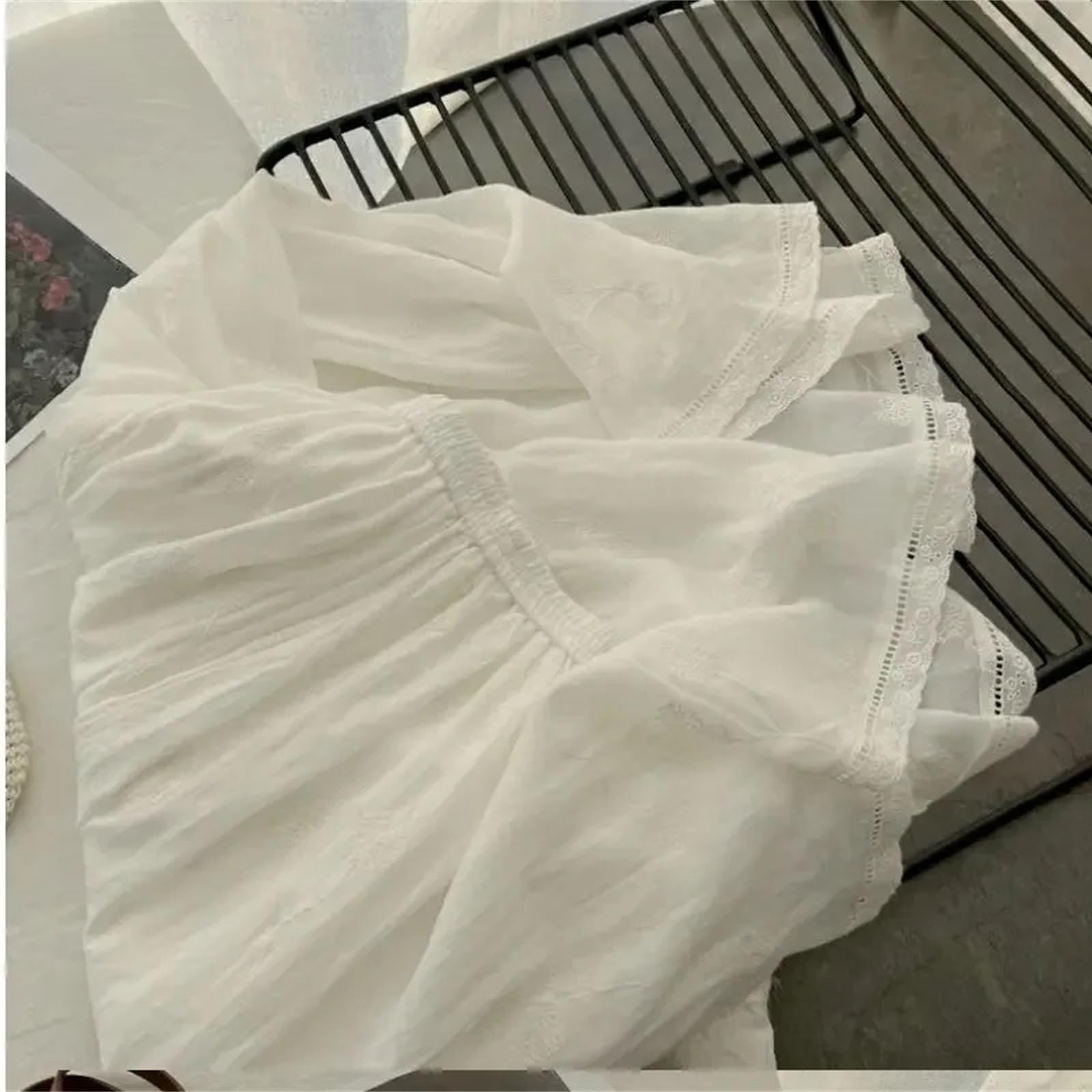 Gonna longuette da donna a vita alta casual pieghe Boho elegante gonna bianca