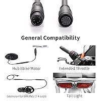 Vista 6 de Cable de extensión de 2 pines, 3 pines, 4 pines, 5 pines, 6 pines, 8 pines, 9 pines, enchufe impermeable funciona para luz de bicicleta eléctrica