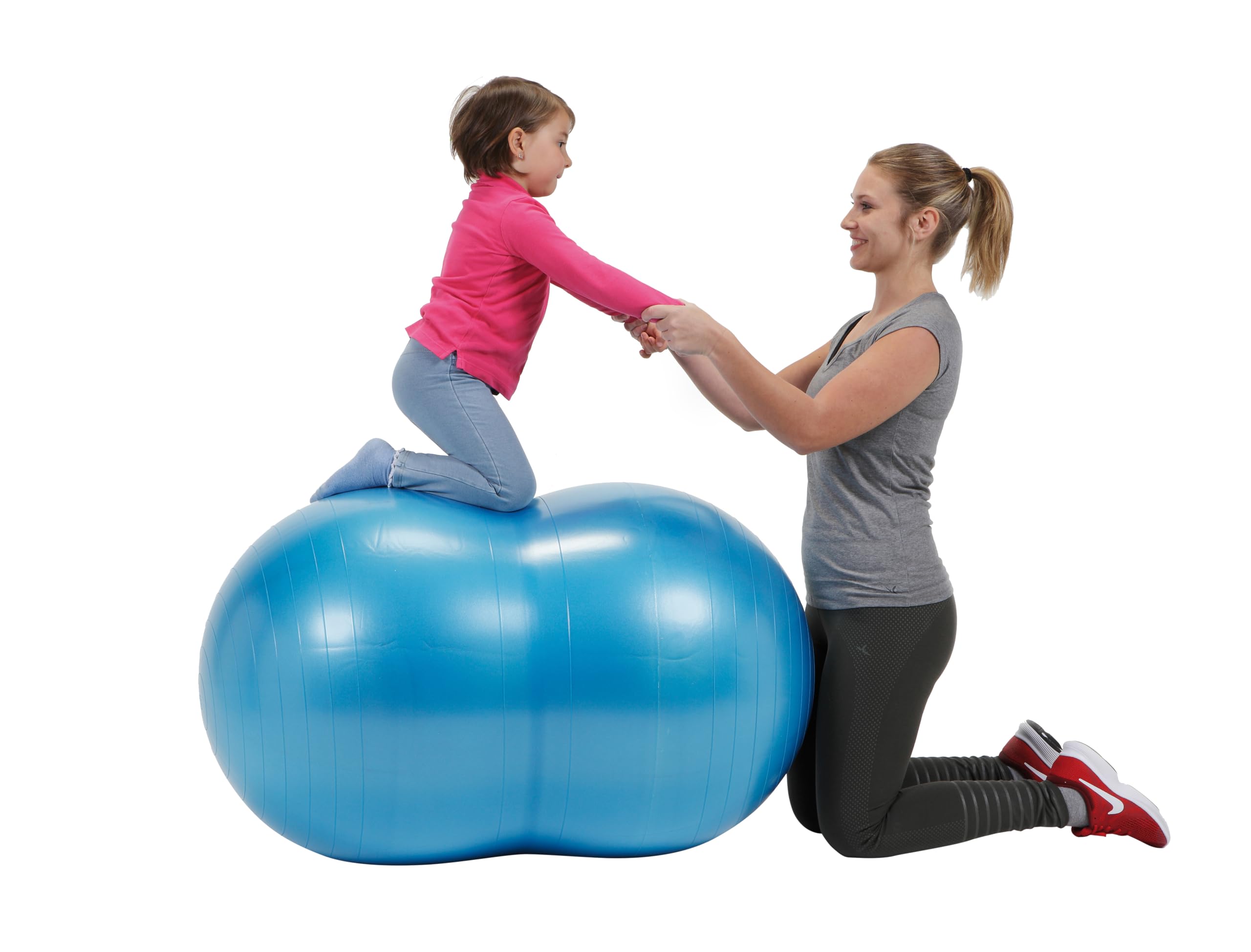 Gymnic Physio Roll Plus, Pelota Doble para Fisioterapia, con Sistema antiexplosión y Sistema BRQ, Ideal para Ejercicios de Equilibrio, coordinación y rehabilitación motora