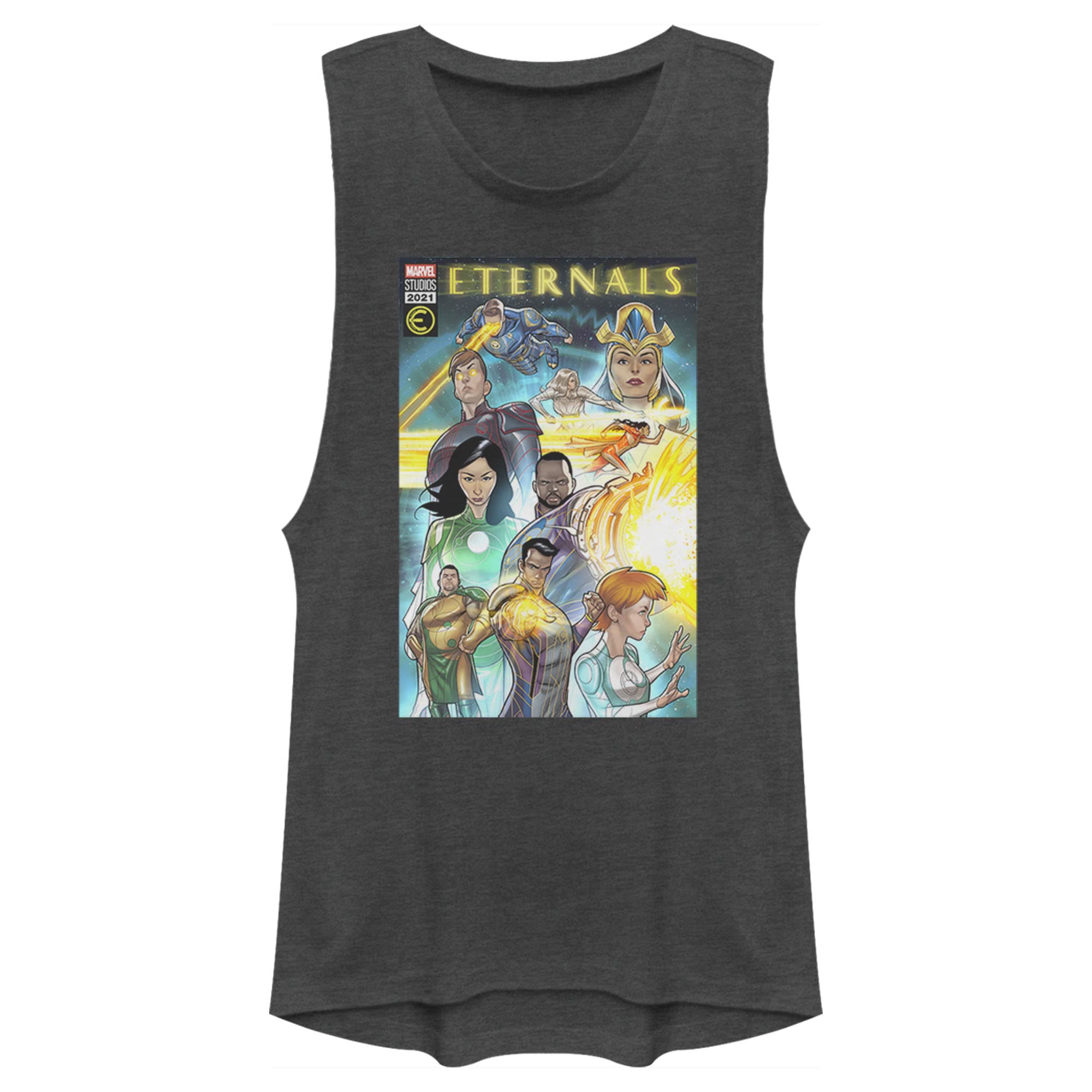 Marvel Eternals Couverture Colorée pour Muscle Junior T-Shirt Femme
