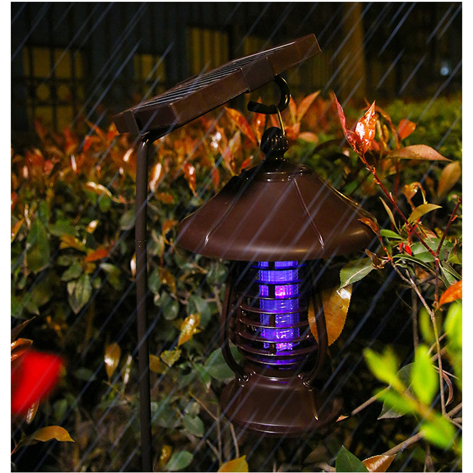 TEmkin Lampada antizanzare elettrica Portatile ad energia Solare, lampade solari antizanzare, Lampada da Giardino antizanzare da Appendere/Esterno/Giardino/Lampada antizanzare