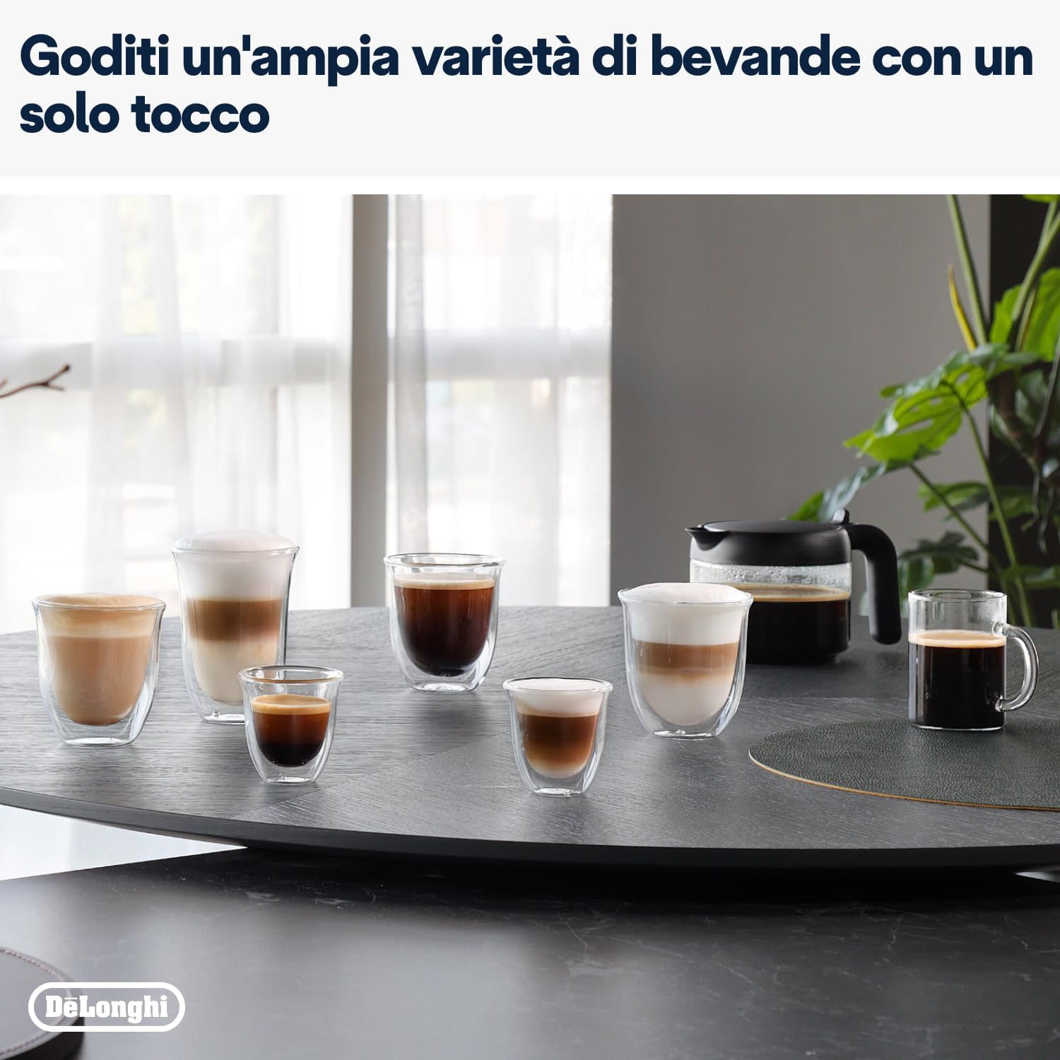 DeLonghi Dinamica Plus ECAM382.70.B, Macchina Automatica per Caffè in Chicchi, Macchina Cappuccino con Tecnologia LatteCrema, Macchina Espresso con 18 Ricette, Schermo TFT 3,5, 1450W, Nero