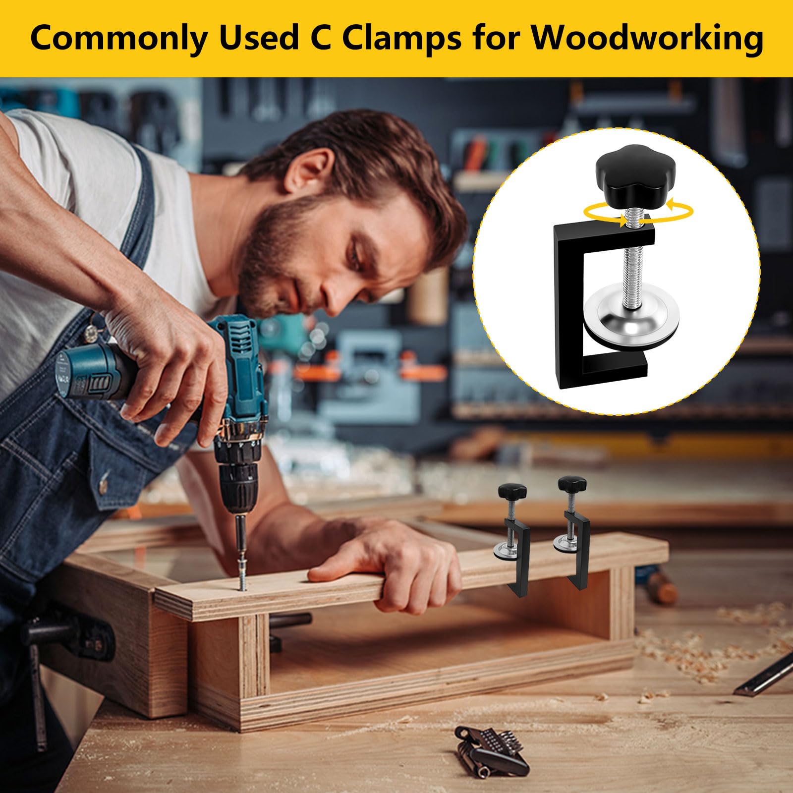 Kit 4 Morsetti A G Regolabili - Per Falegnameria E Fai-Da-Te | Serraggio 10-57mm - Foto 4