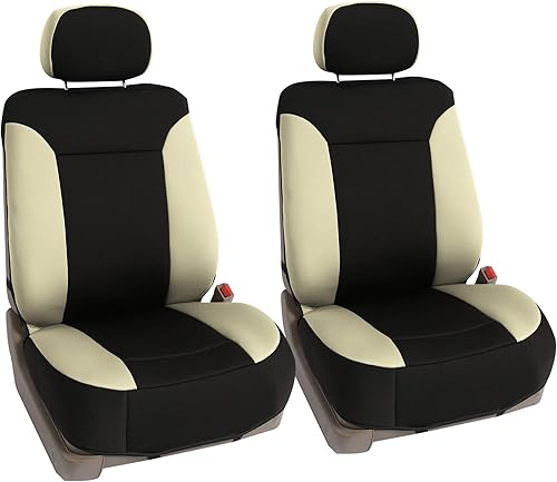 Miniatura 2 de FH Group Juego de fundas para asientos delanteros de automóvil beige Neosupreme, funda de asiento de automóvil para asientos de respaldo bajo con