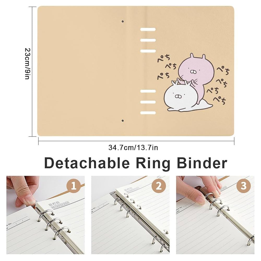 Amazon | うさまる ノート システム手帳 6穴リング PU レザー