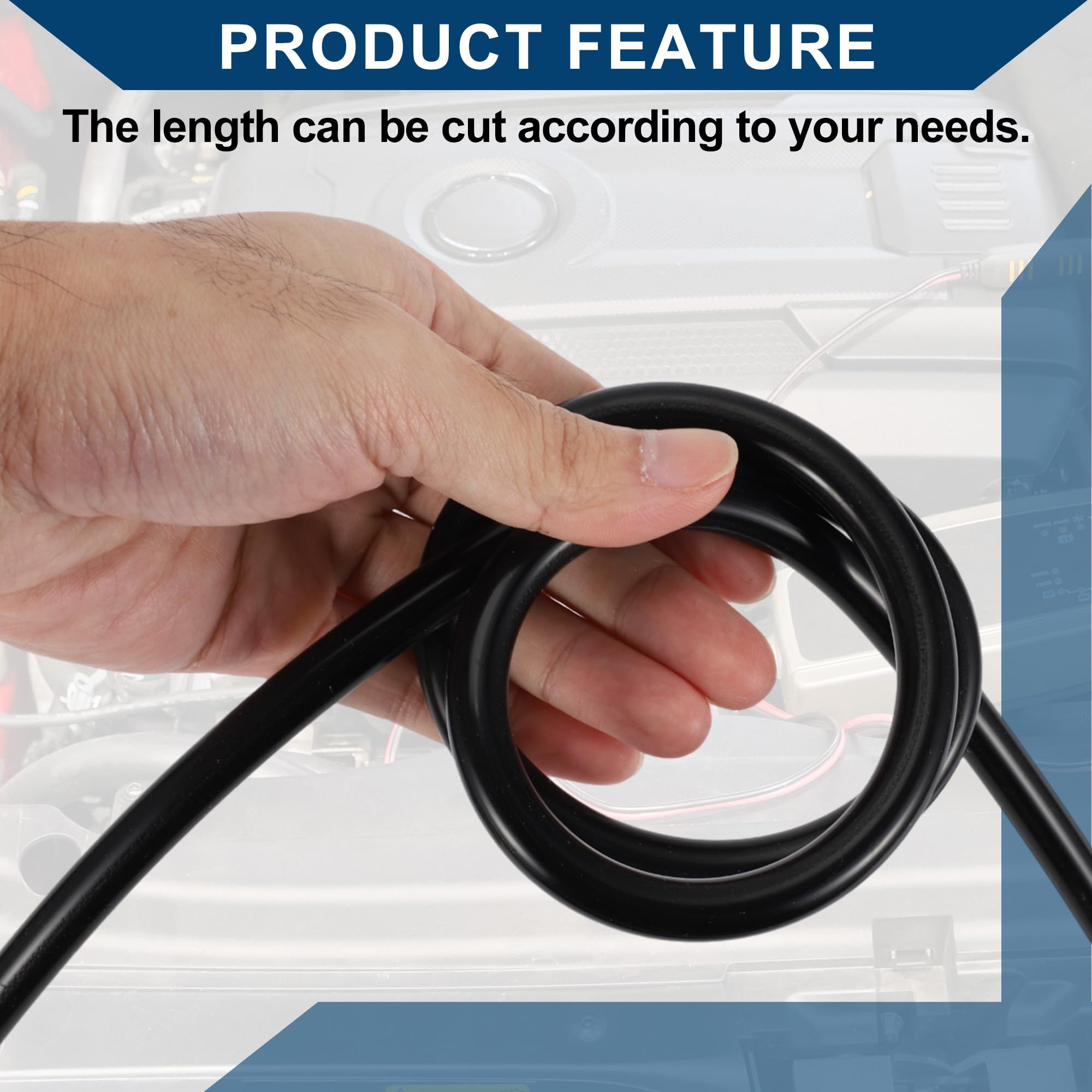 Tubo in Silicone per Aspirazione Tubo per Linea di Aspirazione Automobilistica Ad Alta Temperatura 5.5ft 1/8" 3mm ID 3.5mm Spessore 1 Pezzo Nero