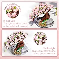 Vista 3 de QIUXQIU Mini Sakura Bonsái modelo creativo de simulación de bricolaje Mini partícula de flores silvestres Colección botánica de construcción
