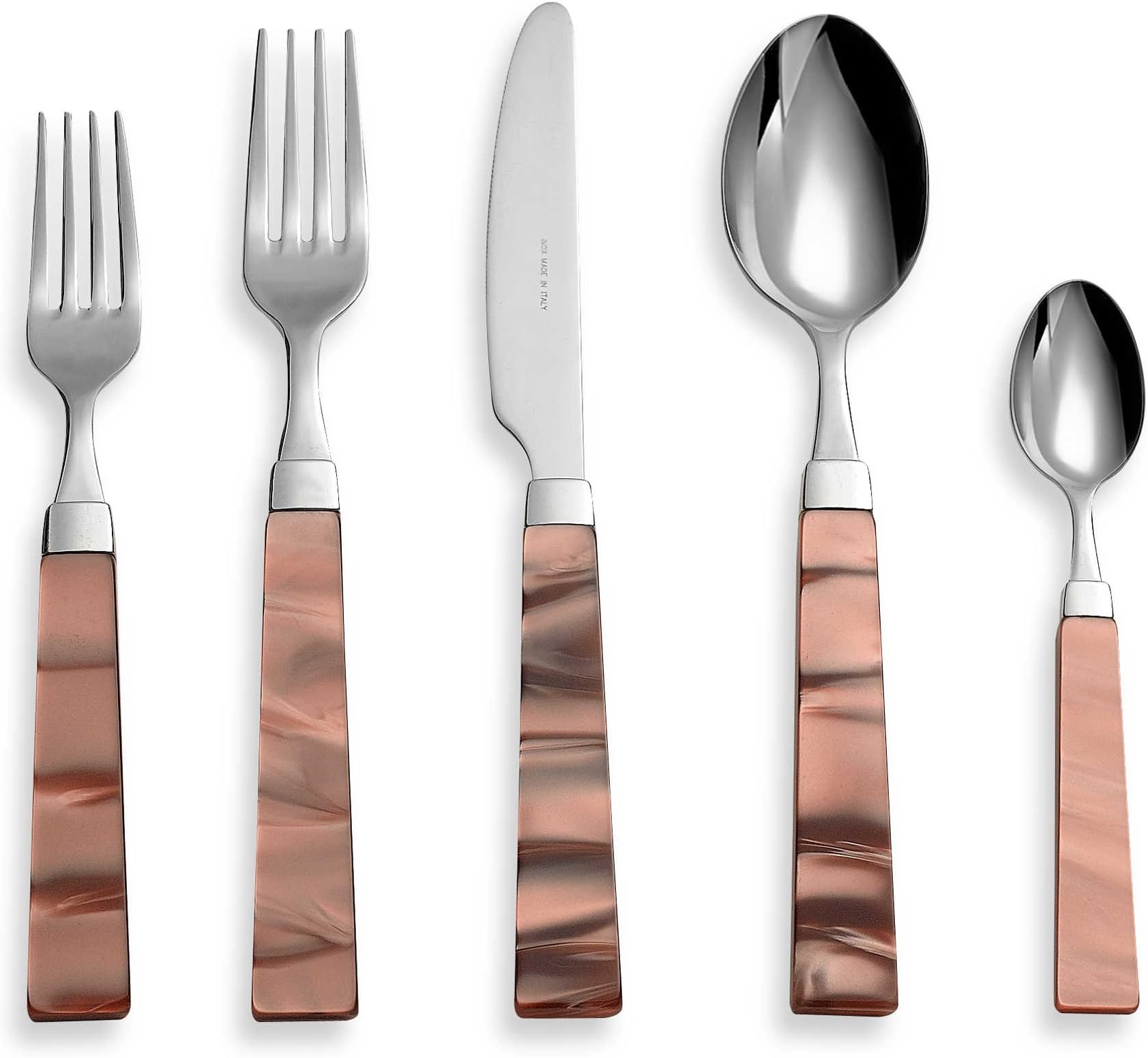 Amazon Com Euro Ceramica Charme Collection 18 10 Stainless Steel Flatware Place Setting 5 Piece Set Green Flatware Sets