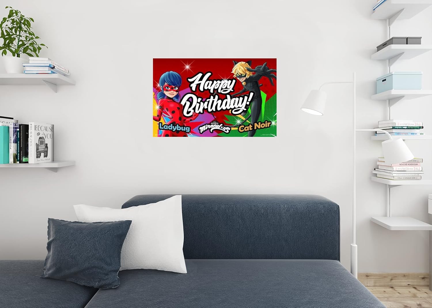 Miraculous Ladybug Birthday Decorations Party Banner Decor Lady Bug And Cat Noir Backdrop Poster Cool Wall Art Print Poster 36x24