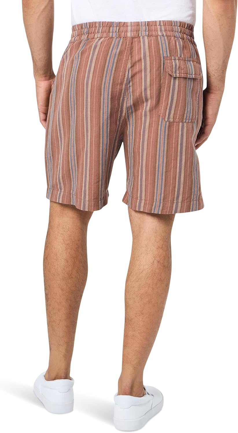 Lucky Brand Men's Lucky Brand Men's 7" Striped Linen Pull-on Shorts