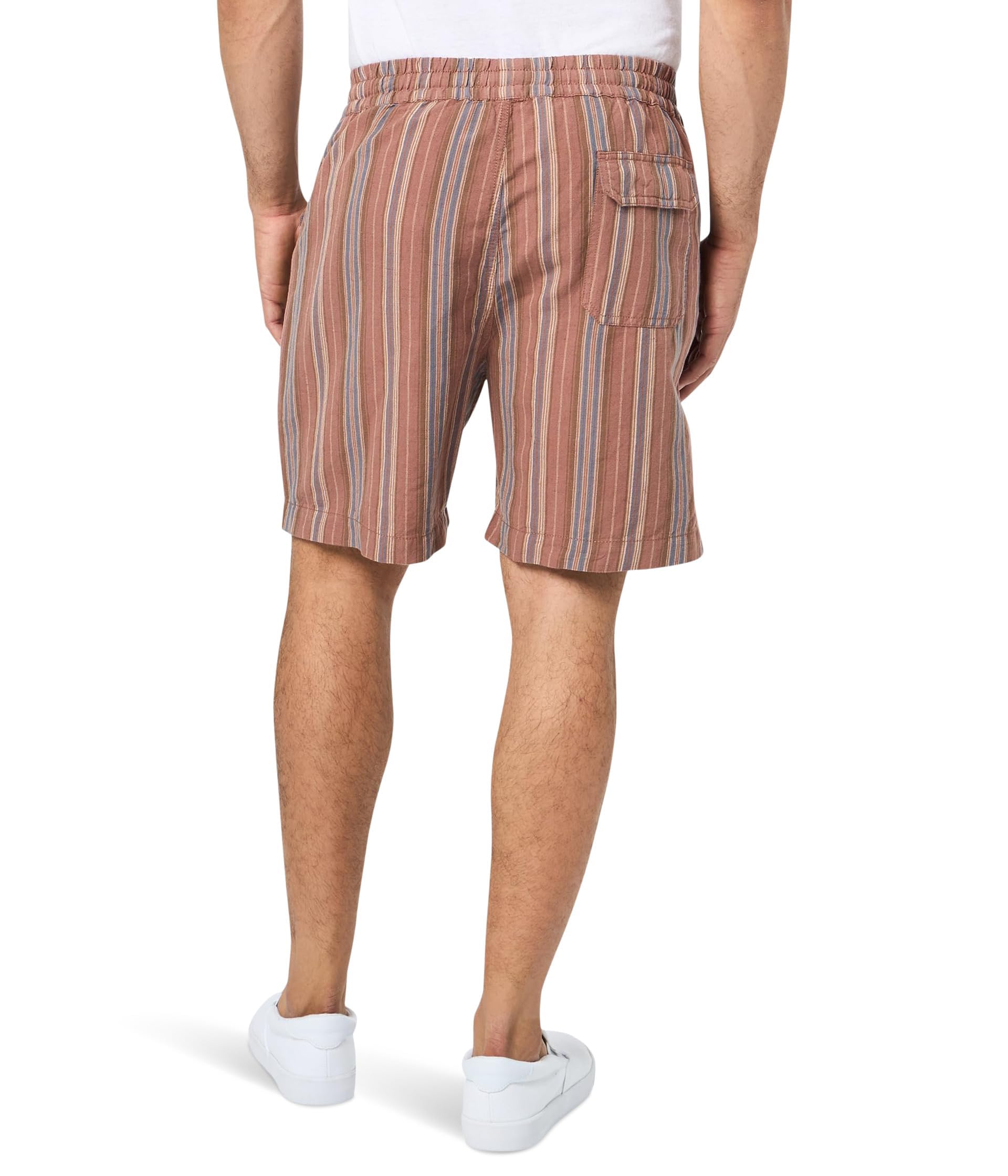 Lucky Brand Lucky Brand Men's 7" Striped Linen Pull-on Shorts - Shorty Mężczyźni