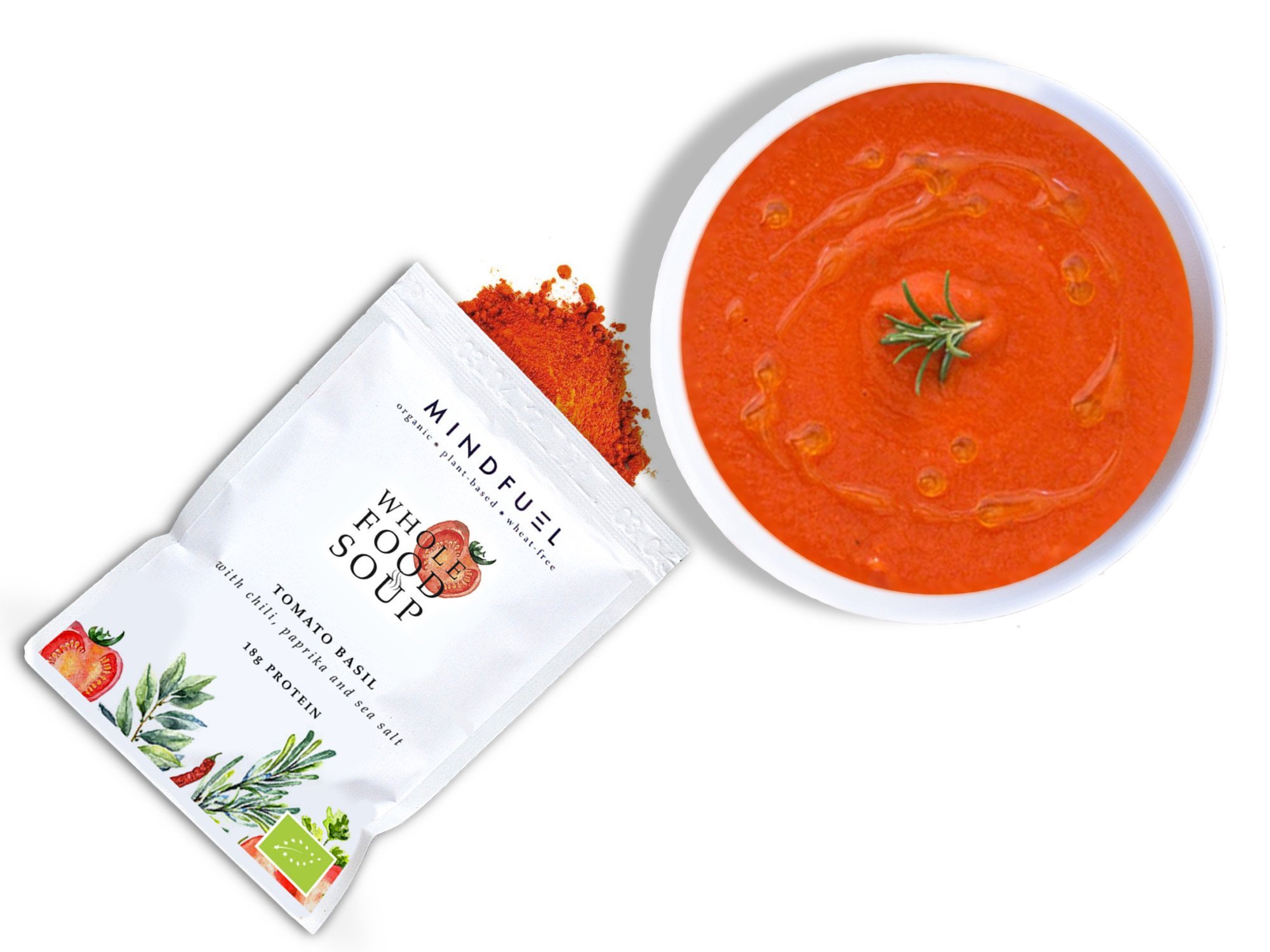 Mindfuel Organic Tomato Basil Whole Food Soup 10 Sachets