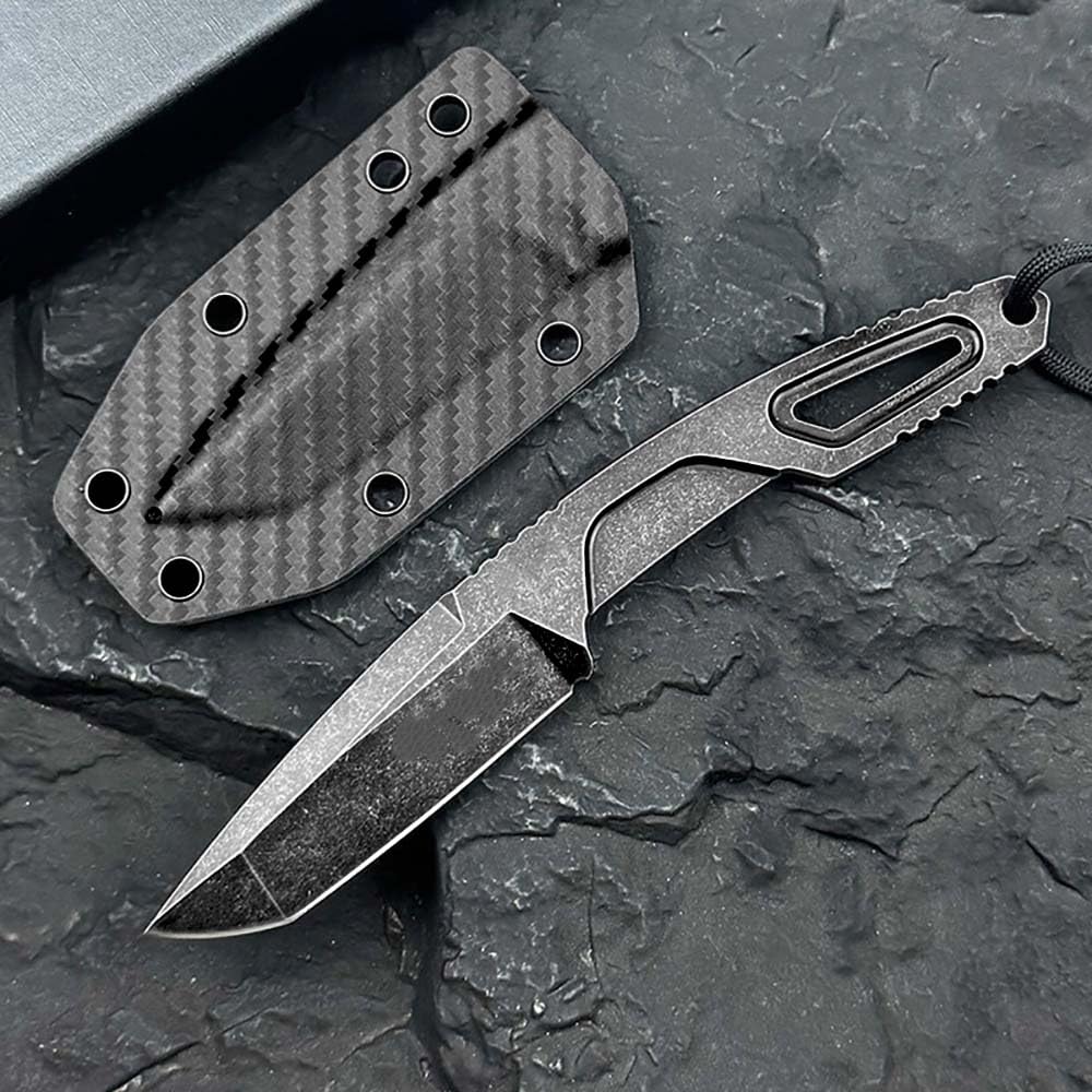Festes Gegen Full Tang messer Edc Outdoor Jagdmesser Feststehende klinge tanto, gegen Einhandmesser, gerade scharfes stahl messer metall griff, survival fixed neck knife, Gürtelmesser mit Kydexscheide