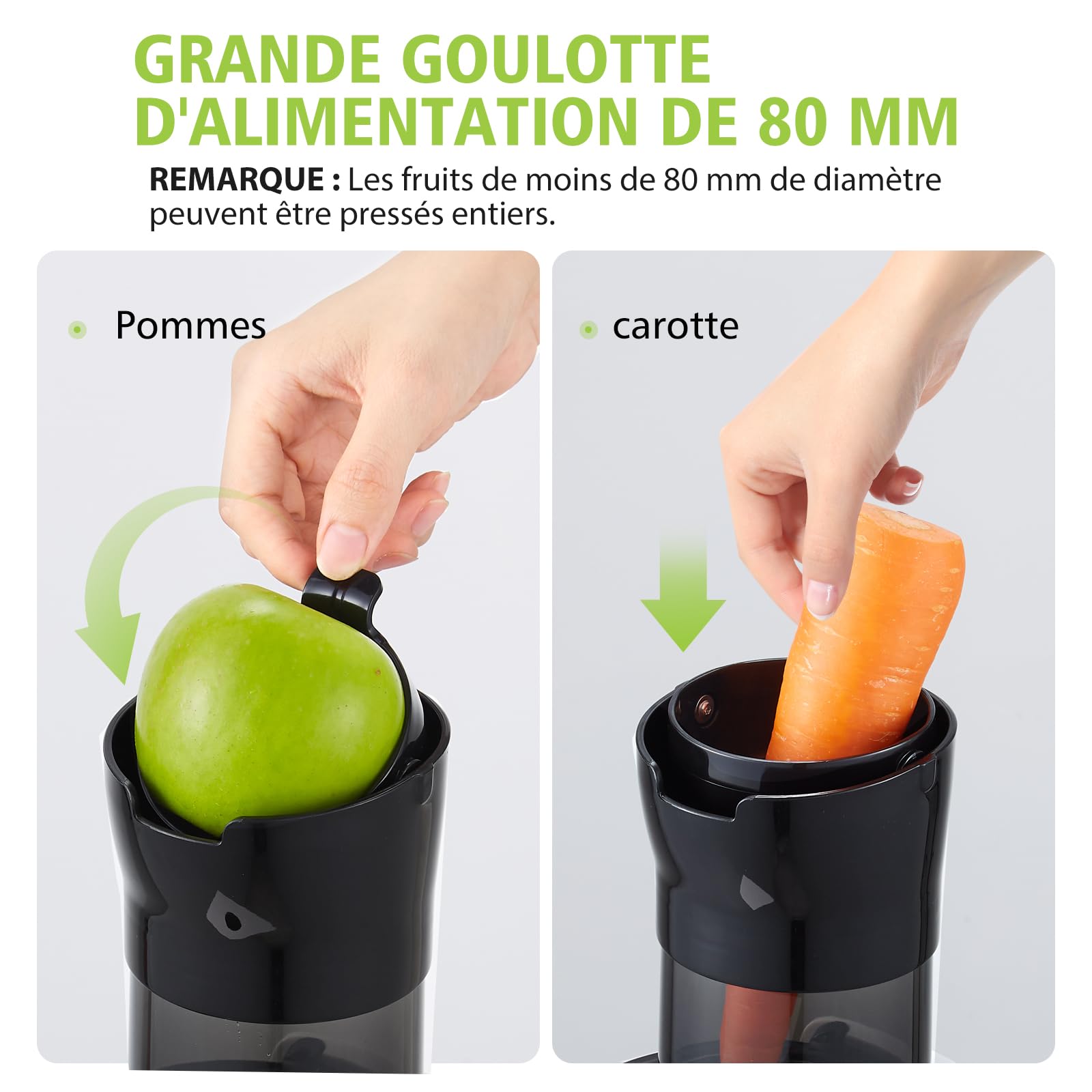 Extracteur de jus AOBOSI 200W avec fonction inversée et deux tailles de filtre, presse-agrumes blanc