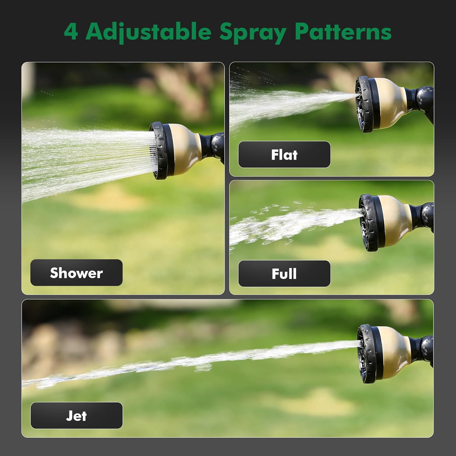 RESTMO Extra Long All Metal Telescoping Watering Wand, 180° Adjustable Ratcheting Head | 4 Spray Patterns | Thumb Flow Control, Perfect Garden Hose Sprayer to Water Hanging Baskets, Shrubs