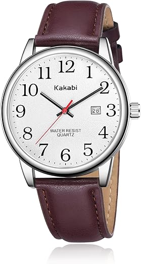 Unisex Leather Strap Analog Quartz Watch