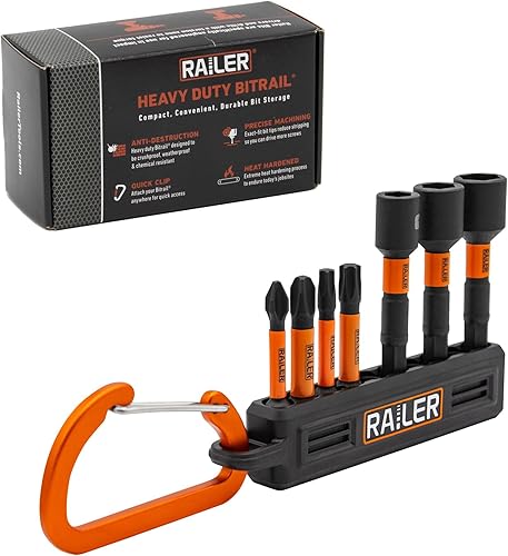 Miniatura 8 de Railer Juego de puntas de destornillador para tornillos de hormigón, acero S2 de alta calidad, juego de 7 puntas con un soporte de brocas de