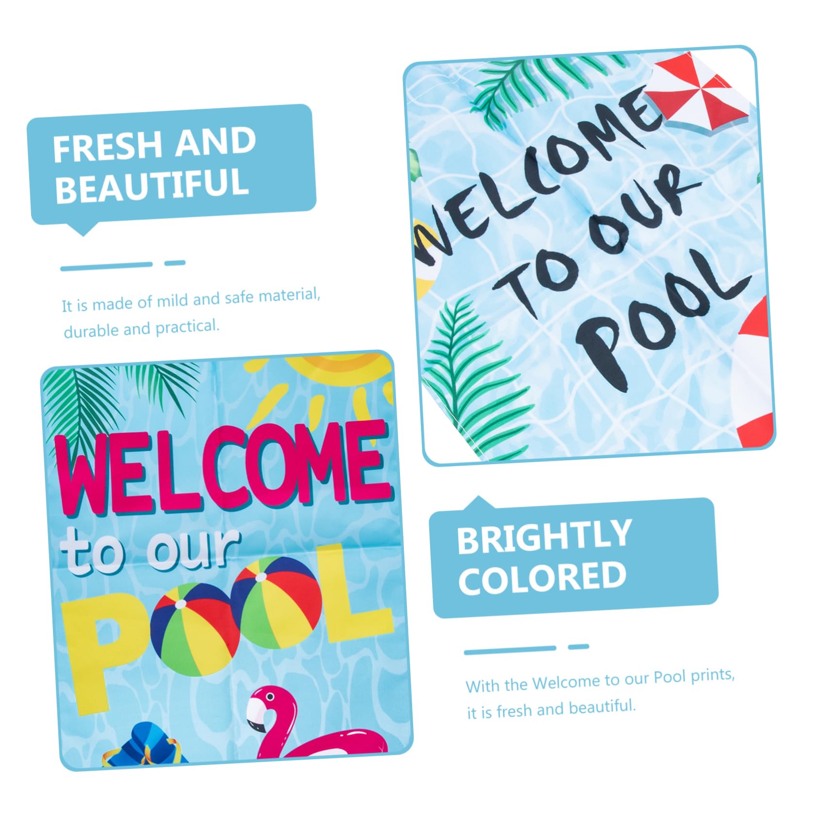 TOYANDONA 5 Sätze Gartenfahne Willkommensflagge Sommer-pool-gartenflagge Outdoor- Außenflagge Dekorationen Für Den Außenbereich Pool-flaggen-dekore Polyestertuch Bunt 2 Stücke * 5