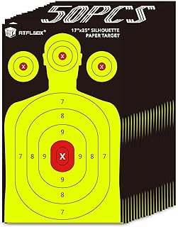 Atflbox Silhouette Paper Target for The Range, 17X25 Inch High Visibility Target Paper for Indoor and Outdoor Shooting Practice, Suitable for Handgun, Pistol, Rifle, Airgun, Pellet BB Gun