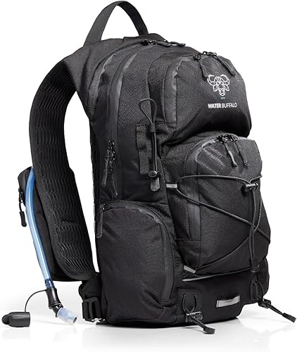 Water Buffalo Mochila de hidratación - Mochila de senderismo Sherpa 22L con vejiga de agua - Mochila de agua para senderismo con cremalleras
