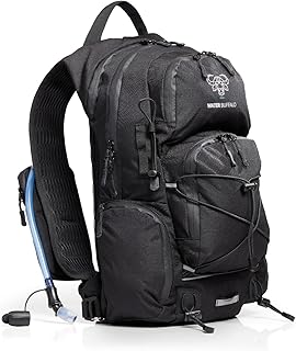 Water Buffalo Hydration Backpack - Sherpa 22L Hiking Backpack with Water Bladder - Water Backpack for Hiking with Waterproof Zippers, Phone & Pole Holders