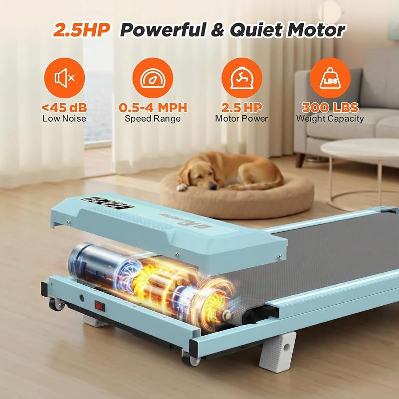 Lastforever Under Desk Walking Pad Treadmill with Incline for Office,Portable Walking Machine for Home with Remote Control, LED Display,300 Lbs Capacity,2.5HP Powerful & Quiet Motor image 5
