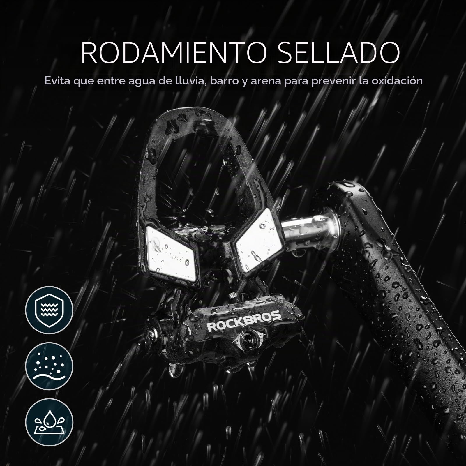 ROCKBROS Pedales Automáticos SPD para Bicicleta de Carretera, Pedales de Click Ultraligeros de Carbono con Tensión Ajustable, Rodamientos de Aguja y Bolas, Calas Incluidas, Negro