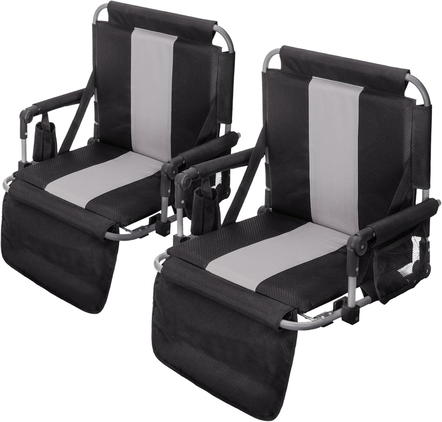 Photo 1 of GREEN PARTY Stadium Seat for Bleachers Portable Outdoor Floor Folding Stadium Chair with Armrest, Back Support, Cup Holder, Mesh Bag and Hide Hooks