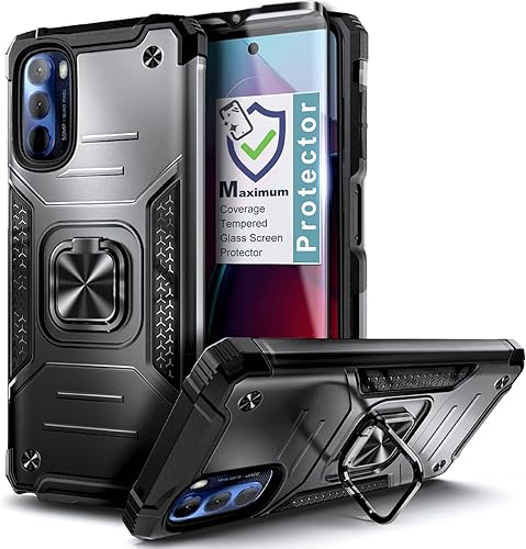 NZND Funda para Motorola Moto G 5G (2022) con protector de pantalla de vidrio templado (cobertura máxima), protección de cuerpo completo grado