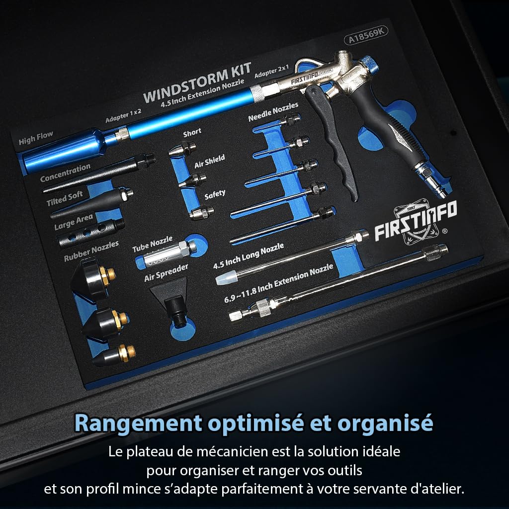FIRSTINFO Soufflette Air Comprimé Windstorm Kit 22 Pièces A18569KEU