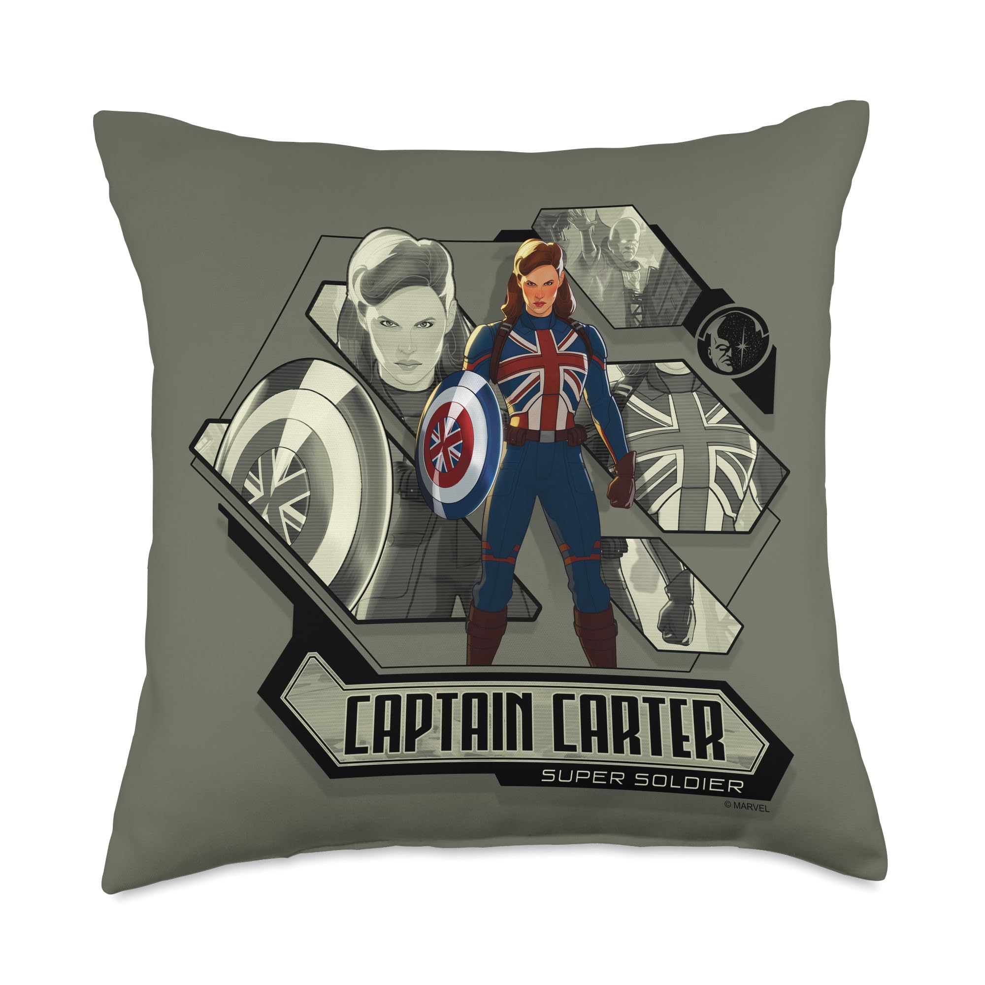 Coussin Captain Carter Marvel pour soulager le dos sur un fauteuil de bureau gamer