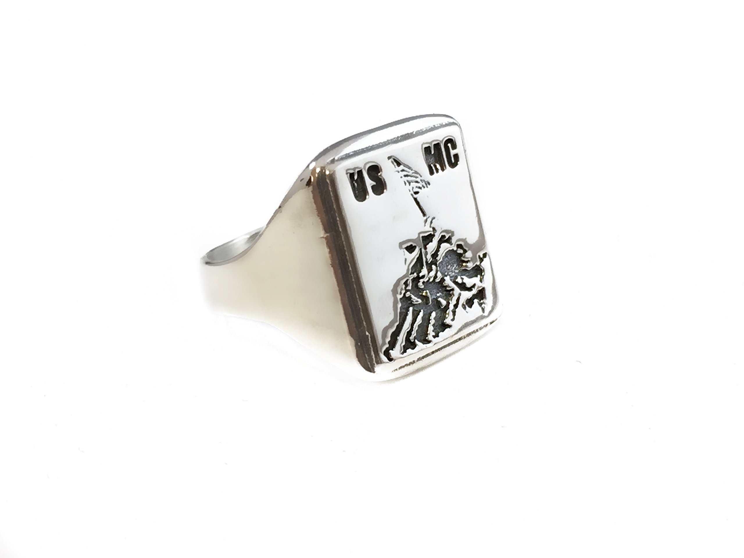 EZI ZINO Raising The Flag on Iwo Jima WWII United States Ring Solid Sterling Silver 925