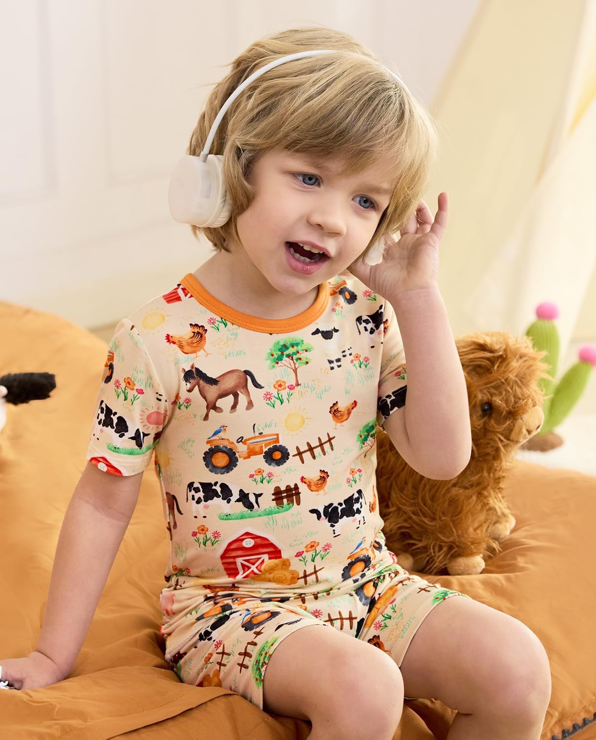 babee Reshinee Bamboo Viscose Toddler Car Pajamas Boys Girls Kids Short Cool Summer 12M-8Y Snug fit Pjs Set 2pcs