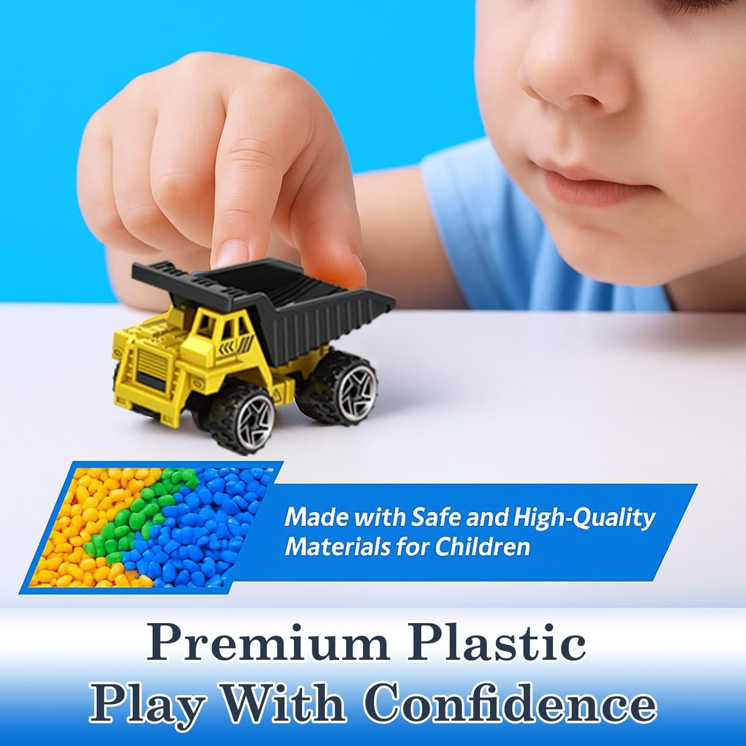 24 Pieces Cars Trucks Toy Set for Toddlers Boys Girls 3 4 5 6 7