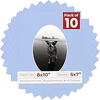 Vista 108 de Tapete de 8 x 10 pulgadas, corte biselado para fotos de 5 x 7 pulgadas, con apertura de tablero de fotos ovalado blanco precortado, sin ácidos, mate