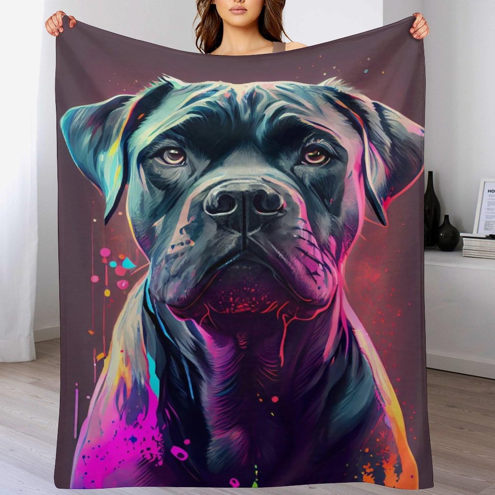 Ggjjtt Cane Corso Colorful Fleece Blanket Travel Nap Throws Plush Blanket Super Soft Flannel Blankets For Couch, Bed, Sofa For All Seasons130×150Cm